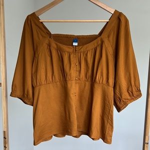 Old Navy Puff Sleeve Burnt Orange Top - size M